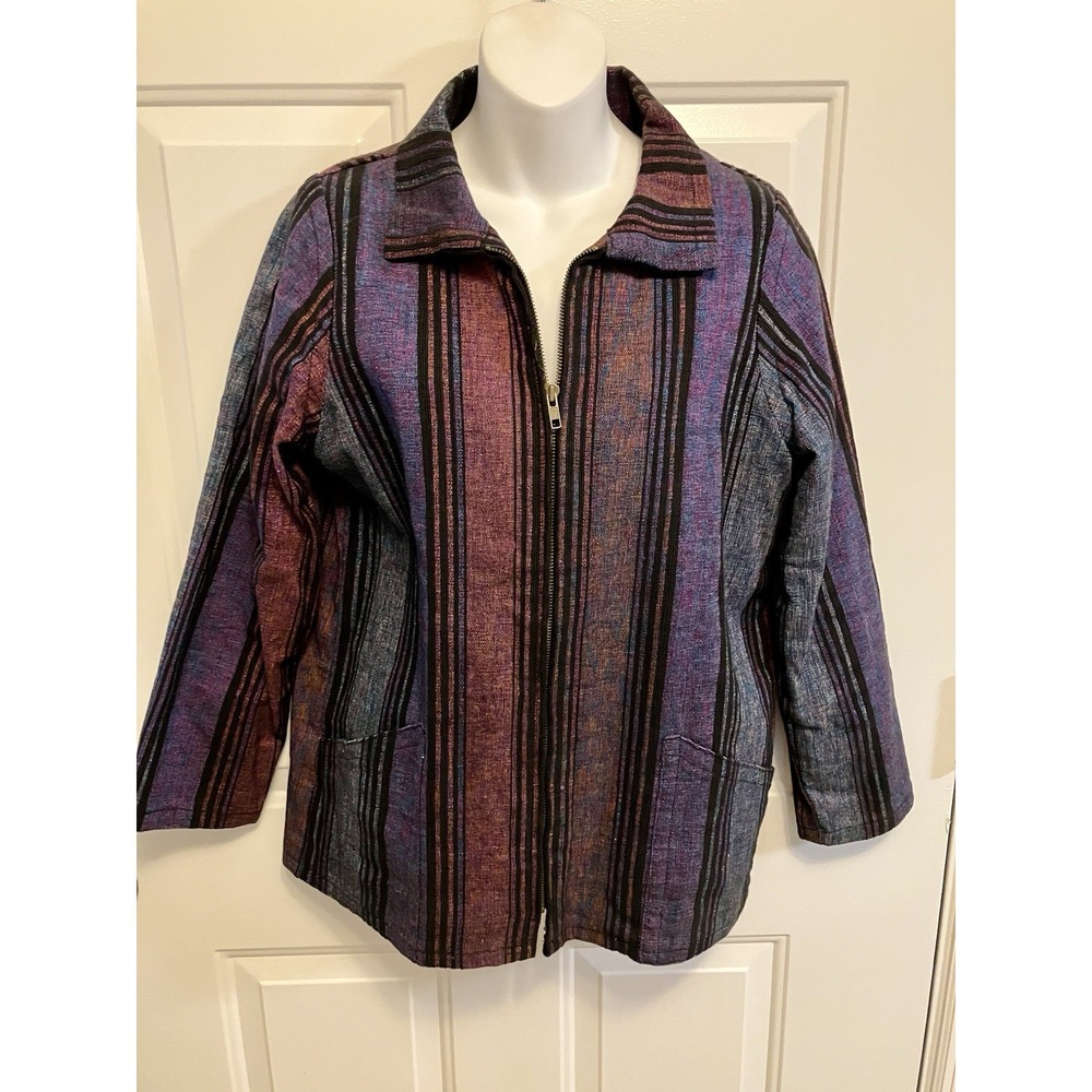 Isle of Skye Smock Zip Jacket Size Small Handwoven Skybatiks Men's/Women's Woven